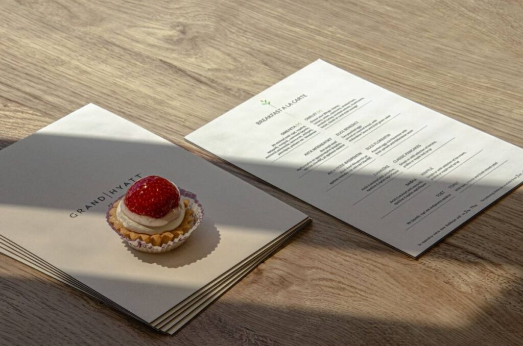 Board menu desserts breakfast grand hyatt