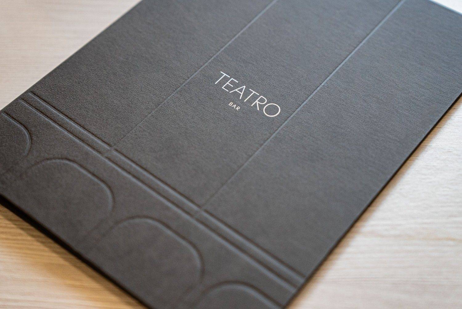 hard cover menu bev bar teatro ikos