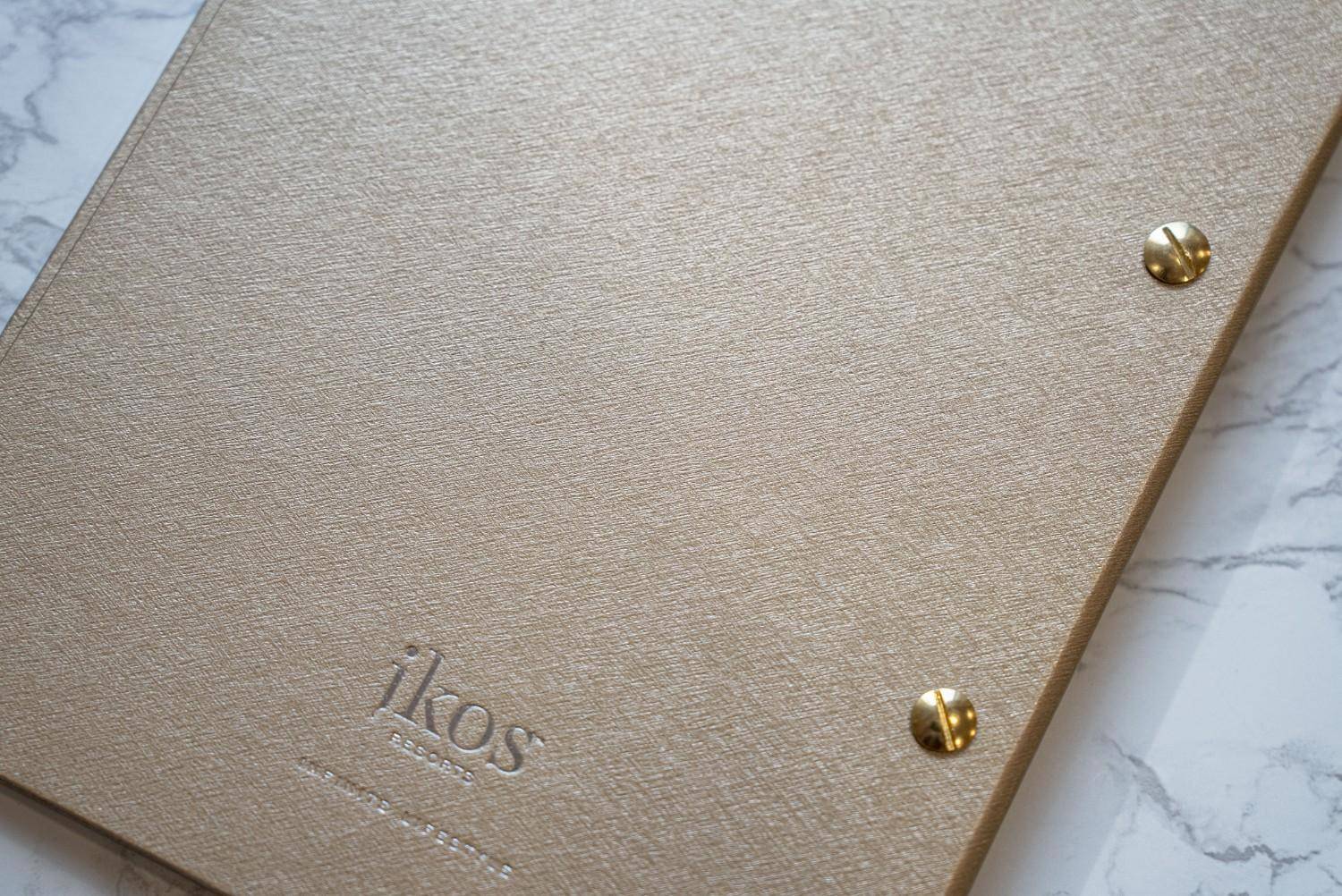 hard cover menu bev bar deluxe ikos