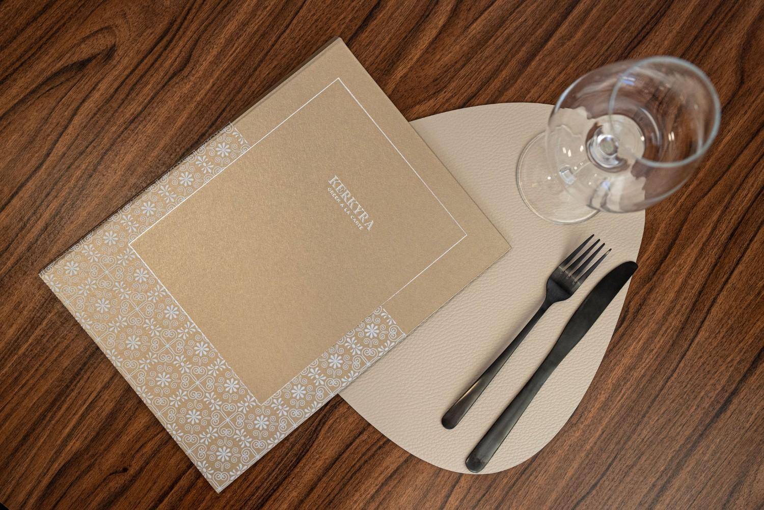 hard cover menu food ikos kerkyra