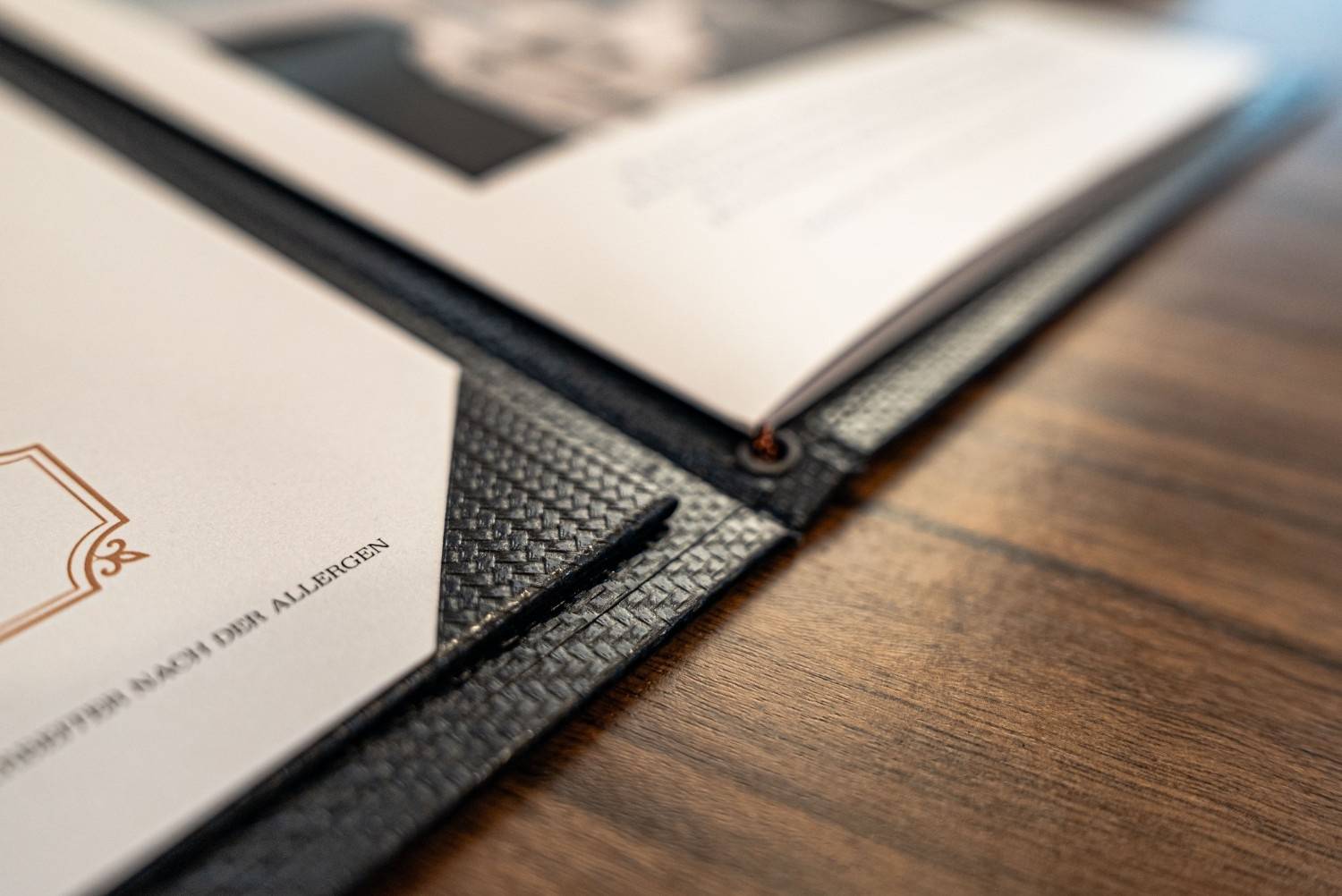 hard cover menu food kymata