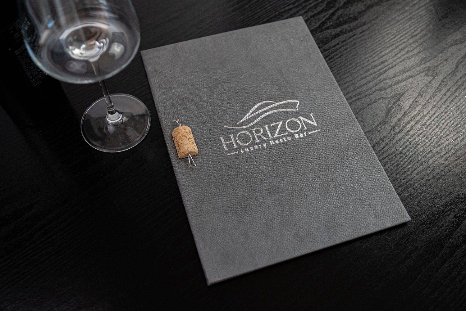 hard cover menu wine horizon